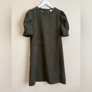 NWT Molly Bracken Olive Green Puff Sleeve Dress